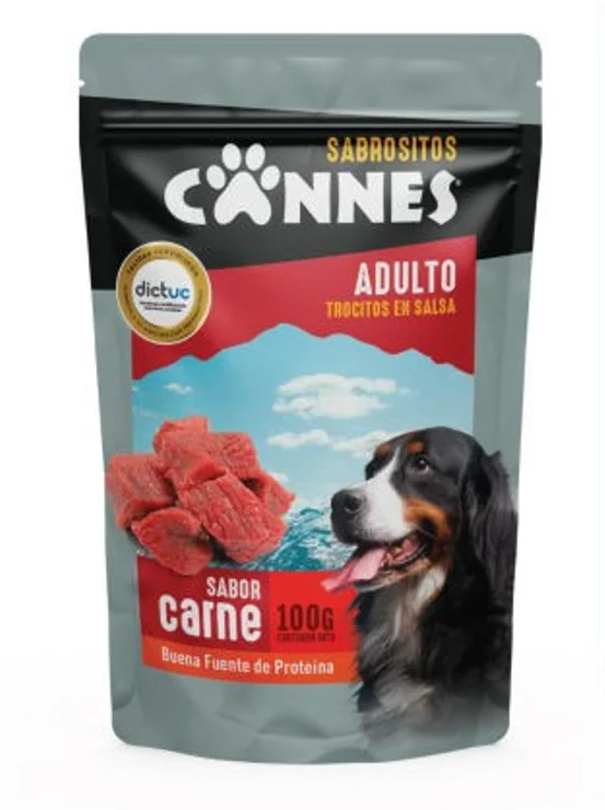 POUCH CANNES ADULTO SABOR CARNE 2X12 X100