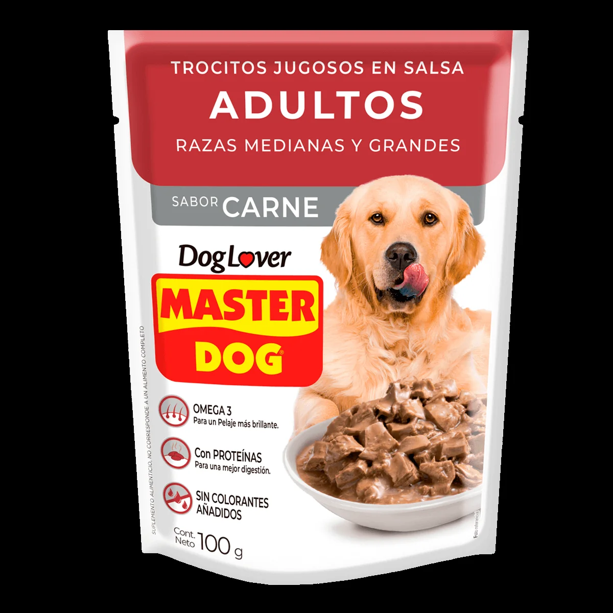MASTER DOG TROCITOS JUGOSOS CARNE 20X100 GR
