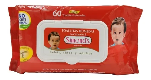 TOALLA HUMEDA PLANA ROJA VIT E SIMONDS 24X60UND