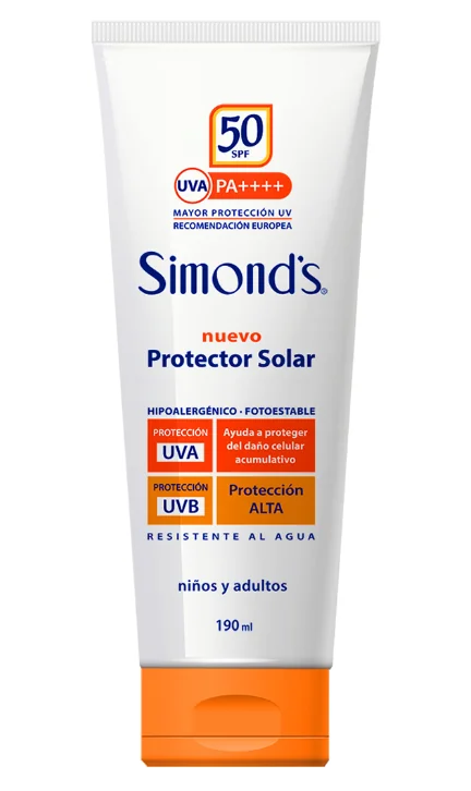 PROTECTOR SOLAR SPF50 SIMONDS POMO 12X190ML