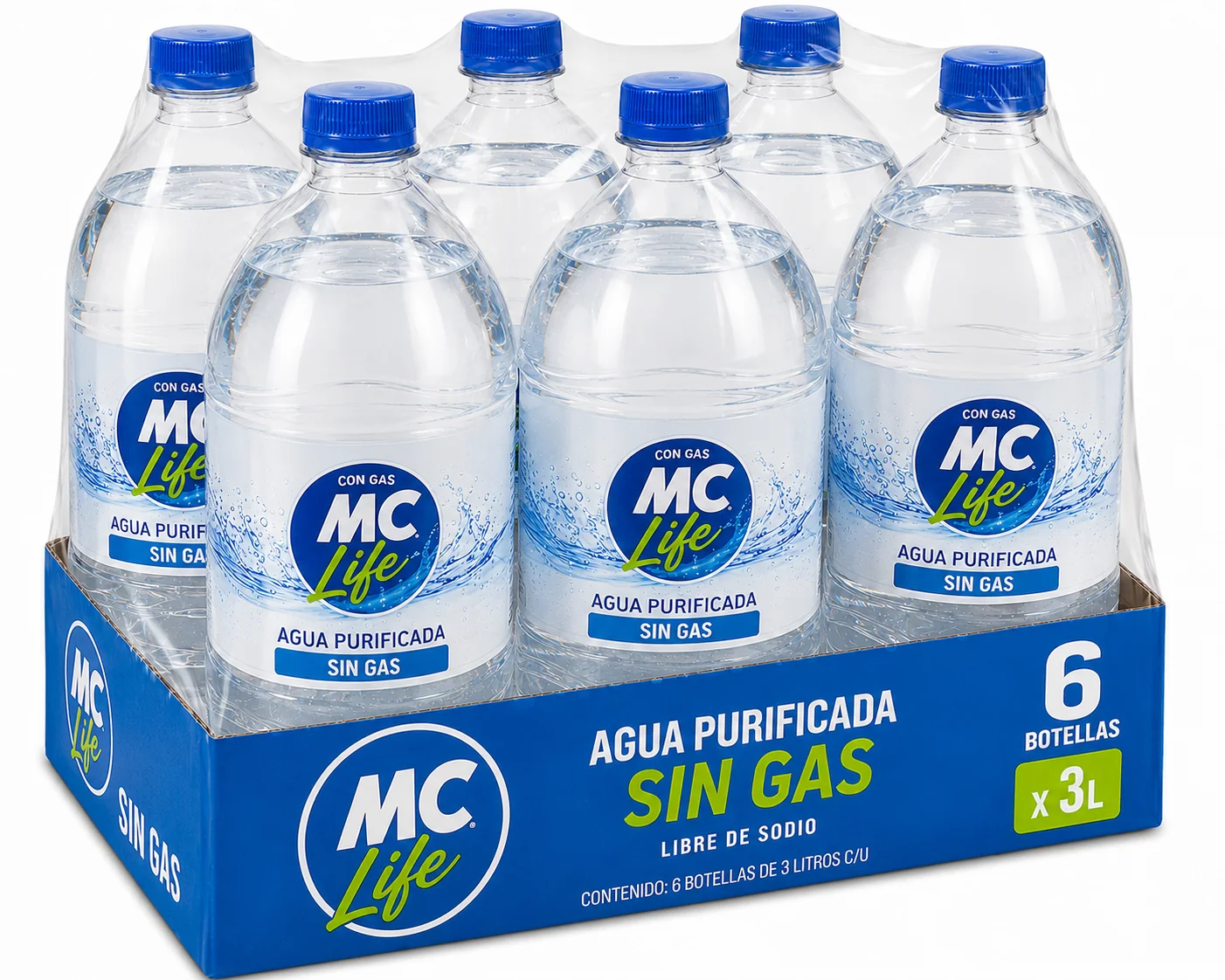 PET AGUA PURIFICADA S/G MC LIFE 6X3L