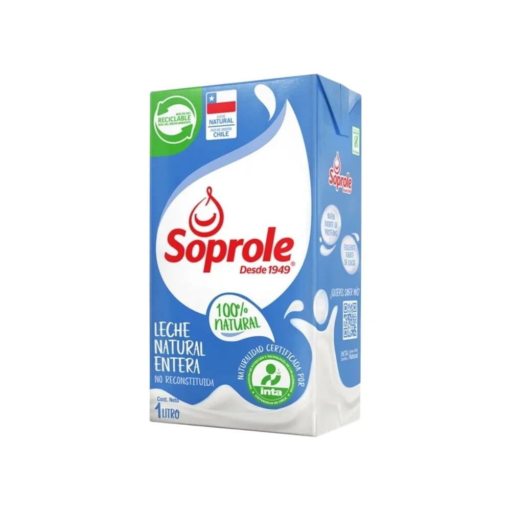 LECHE SOPROLE NATURAL 12 X 1 LT