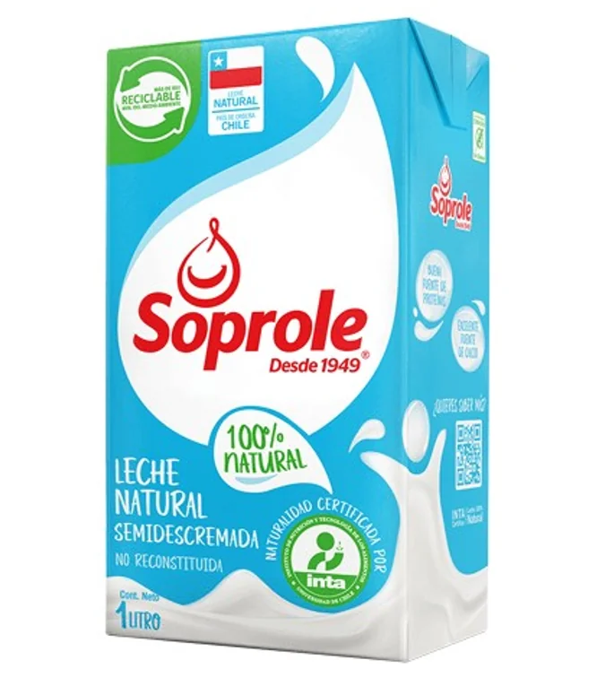 LECHE SOPROLE SEMIDESCREMADA 12 X 1 LT