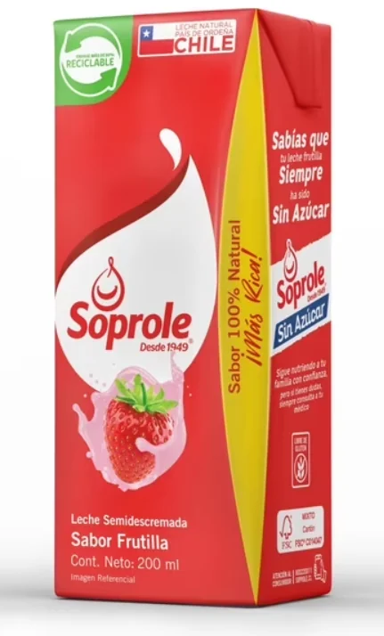 LECHE FRUTILLA SOPROLE 30 X 200 CC