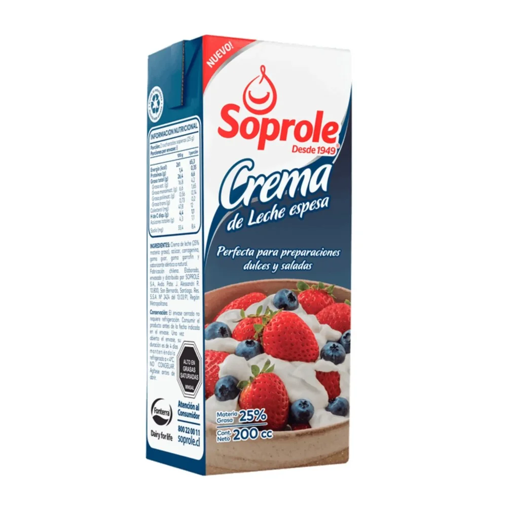 CREMA ESPESA UHT 5X6X200CC SOPROLE