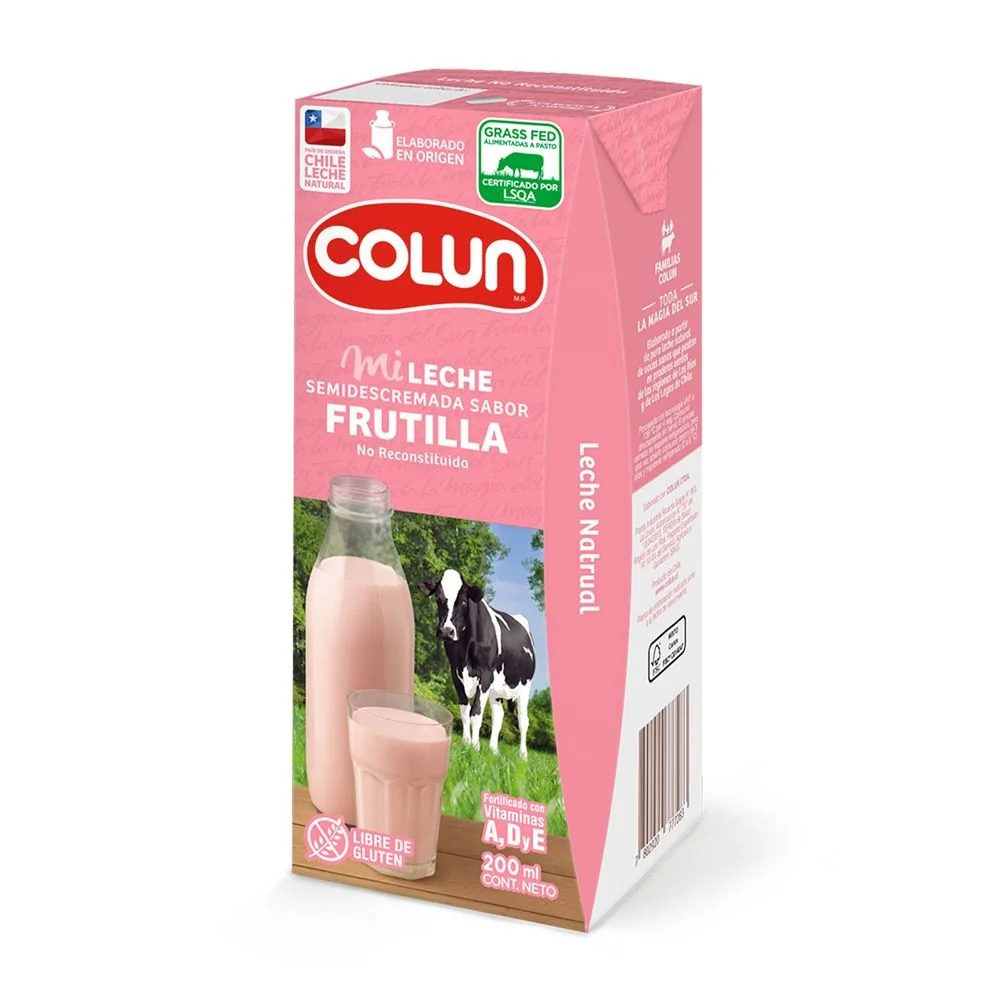 LECHE COLUN FRUTILLA 24X200