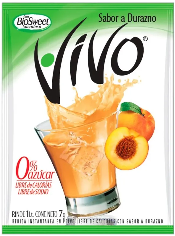JUGO VIVO DURAZNO DP 8X12X8 GRS