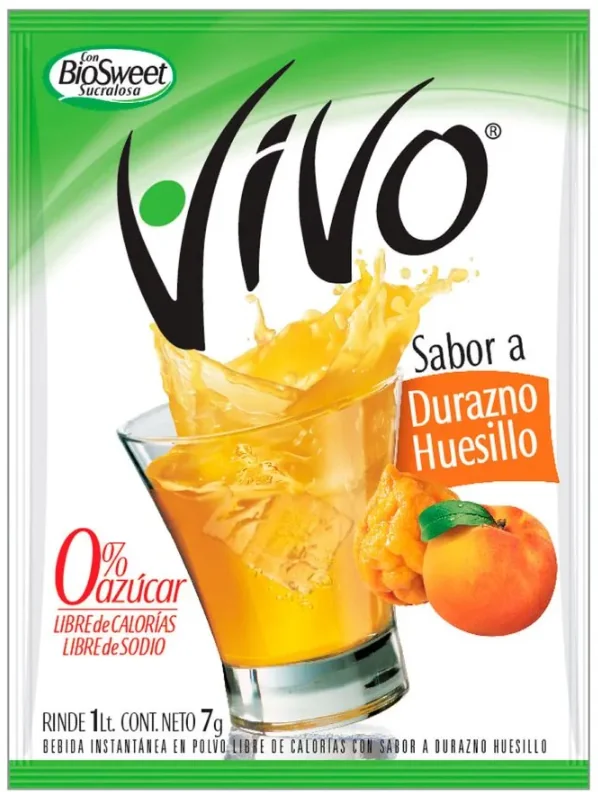 JUGO VIVO DURAZNO/HUESILLO DP 8X12X8 GRS