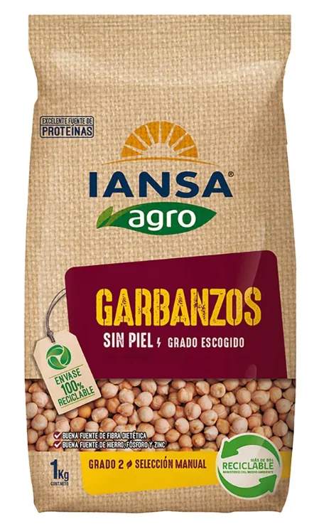 GARBANZO IANSA SIN PIEL BOLSA 10 X 1 KG