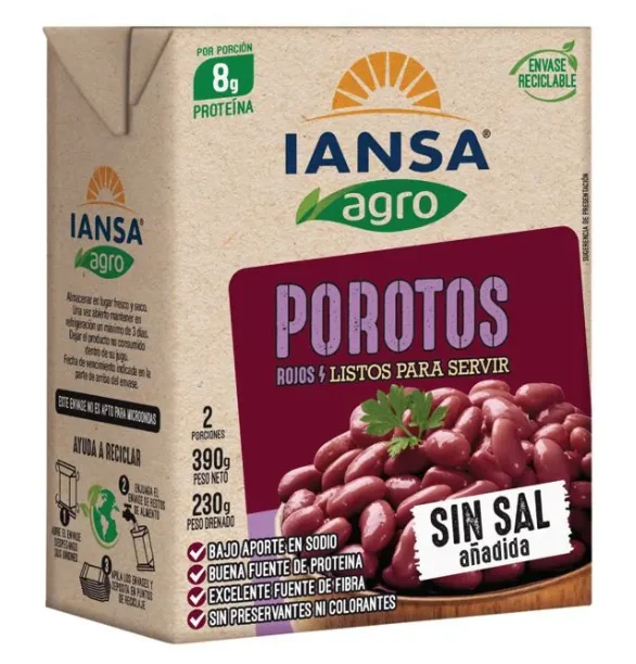 POROTO ROJO IANSA TETRA 12 X 390GR