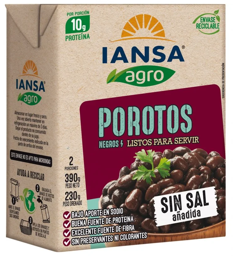 POROTOS NEGROS IANSA TETRA 12 X 390 GR