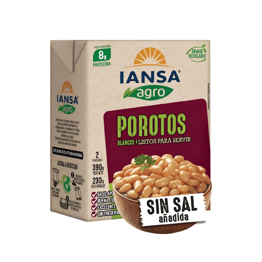 POROTOS BLANCOS IANSA TETRA 12 X 390 GR