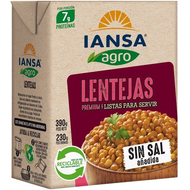 LENTEJAS IANSA TETRA 12 X 390 GR