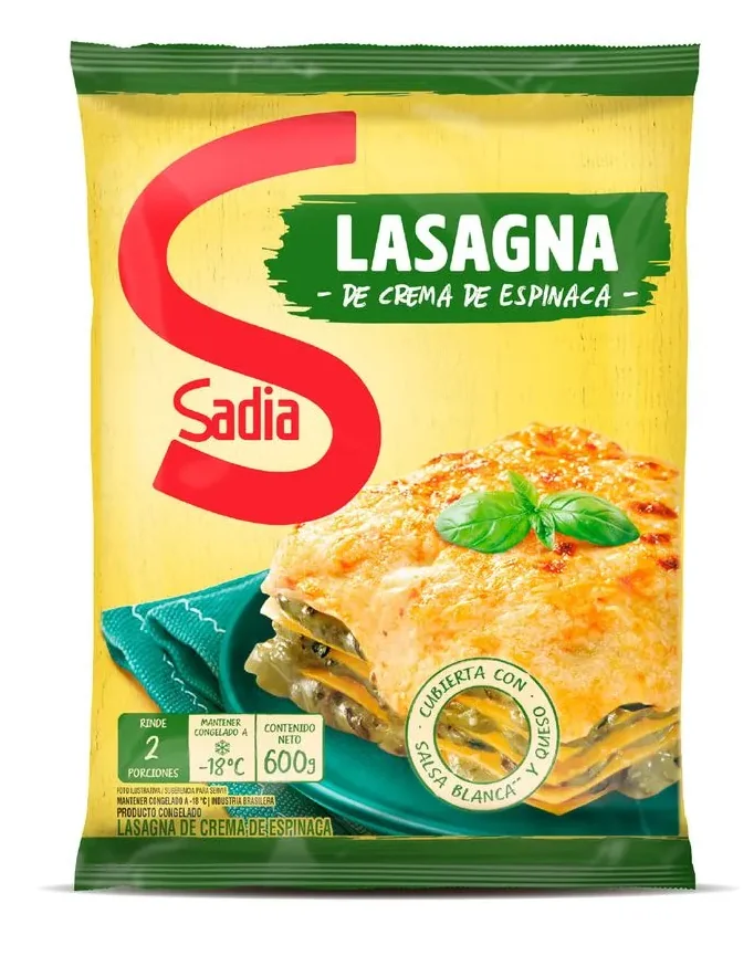 LASAGNA SADIA C/ ESPINACA 6X600GR