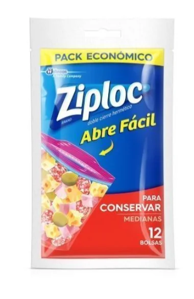 ZIPLOC BOLSA CONSERVA MEDIANA 12X 12UN