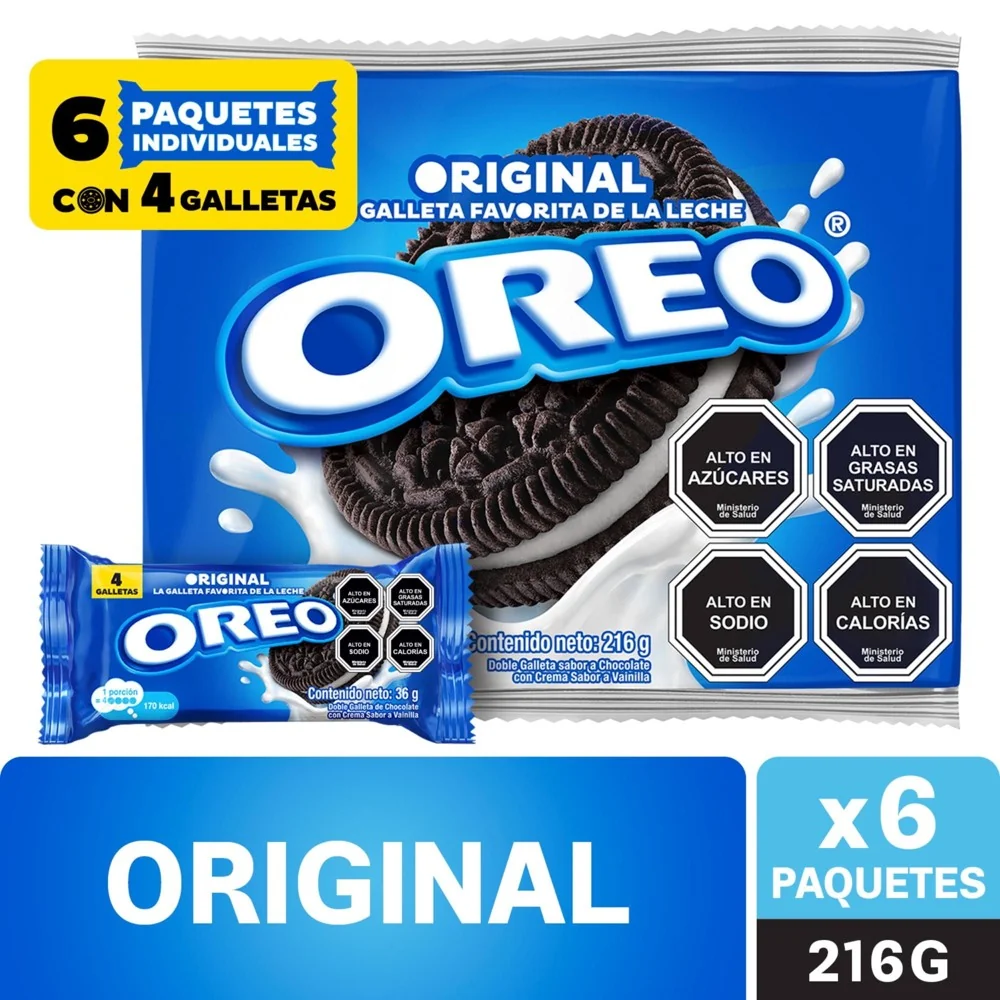 GALLETAS OREO COOKIES & CREAM SIX PACK 28X6X36