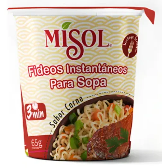 FIDEOS SOPA INS. CARNE MISOL 24X85 GR