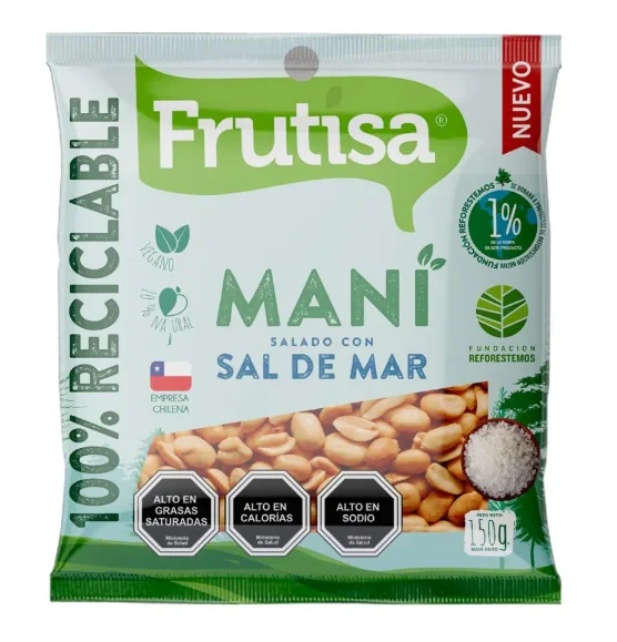 MANI SALADO CON SAL DE MAR FRUTISA 30X150G