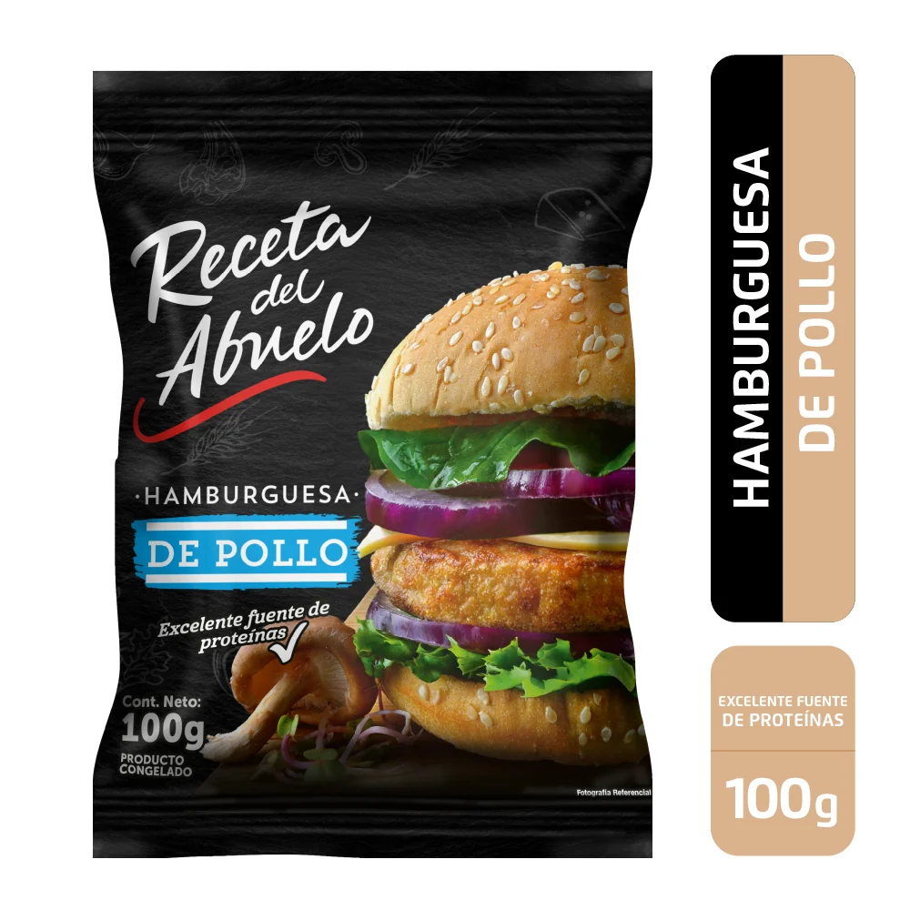 HAMB  RECETA  ABUE POLLO  42X100GR
