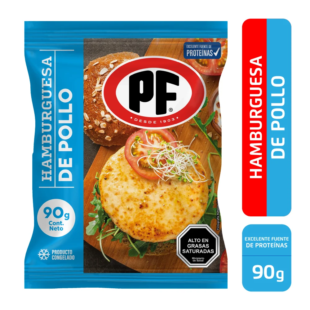 HAMBURGUESA PF POLLO  42X90GR