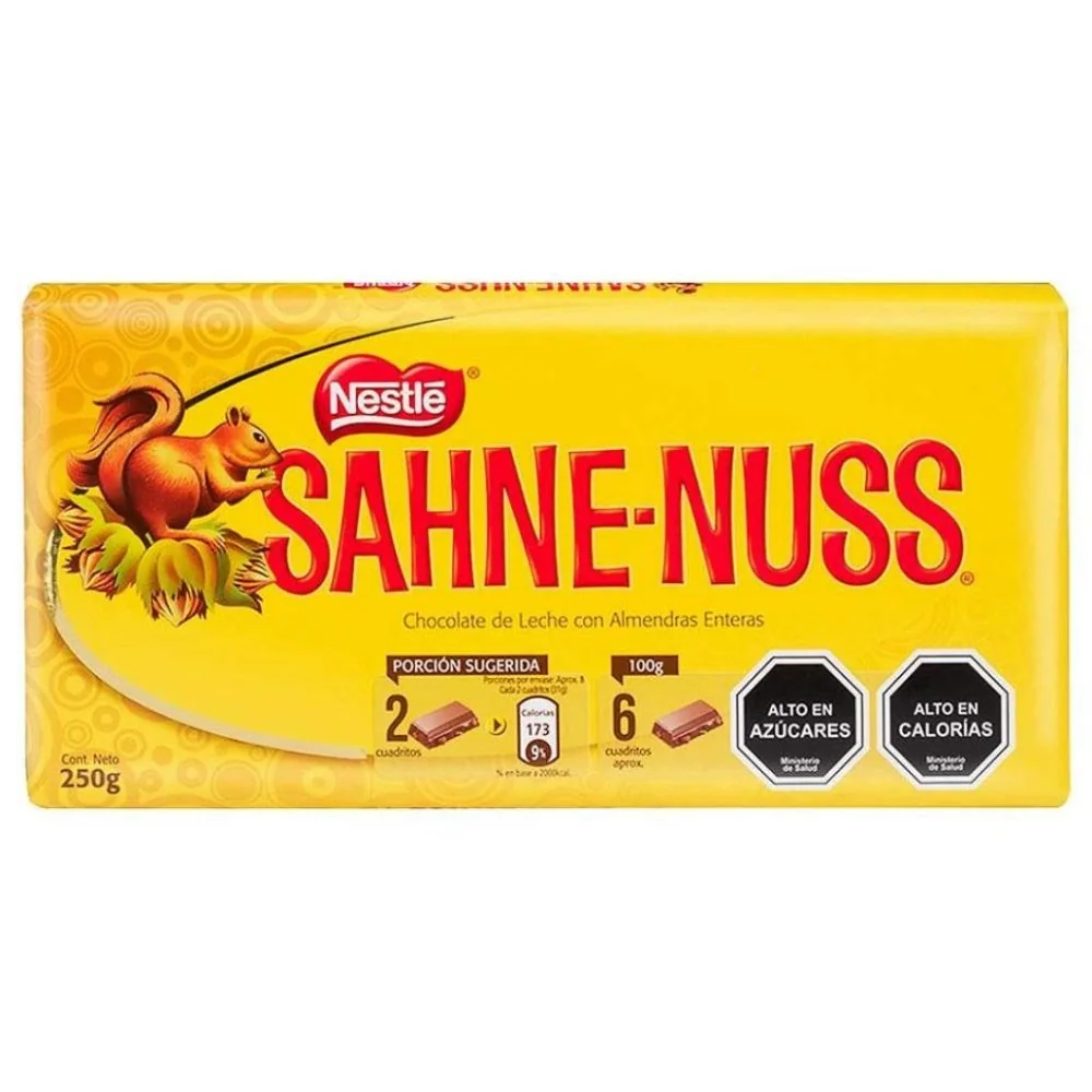 CHOCOLATE SAHNE-NUSS BARRA 15x250GRS