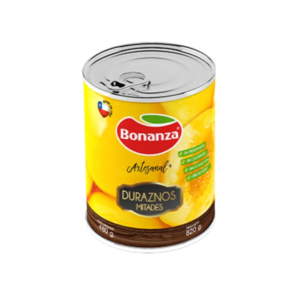 DURAZNO BONANZA MITAD 12X820GRS