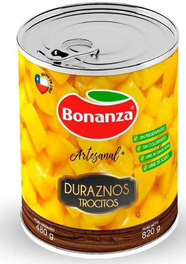 DURAZNO BONANZA CUBITO 12X820GR