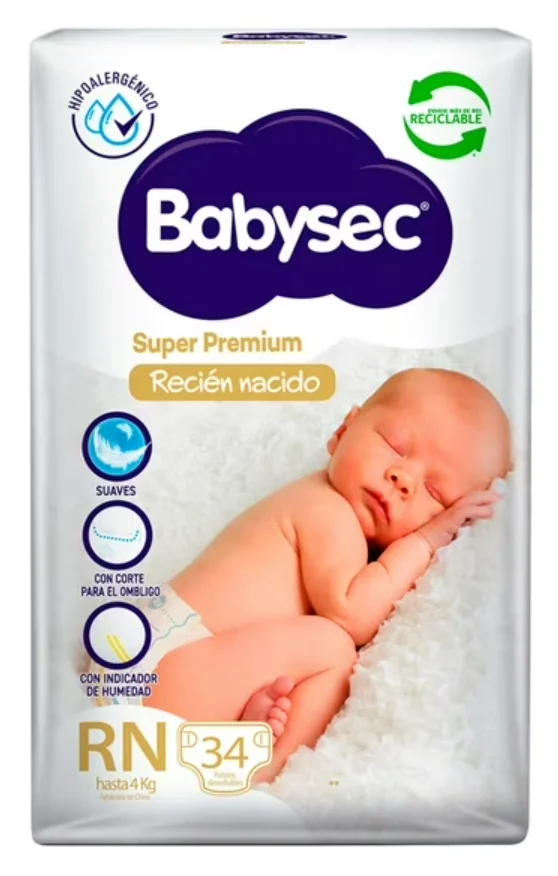 PAÑAL BABYSEC RN 4X34 UNI