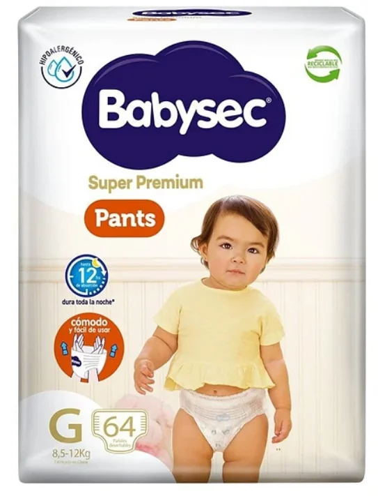 PAÑAL BABYSEC PANTS SUPER PREMIUM G 3 X 64UNI