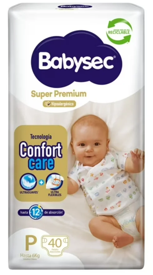 PAÑAL BABYSEC SUPER PREMIUM P 4X40 UNI