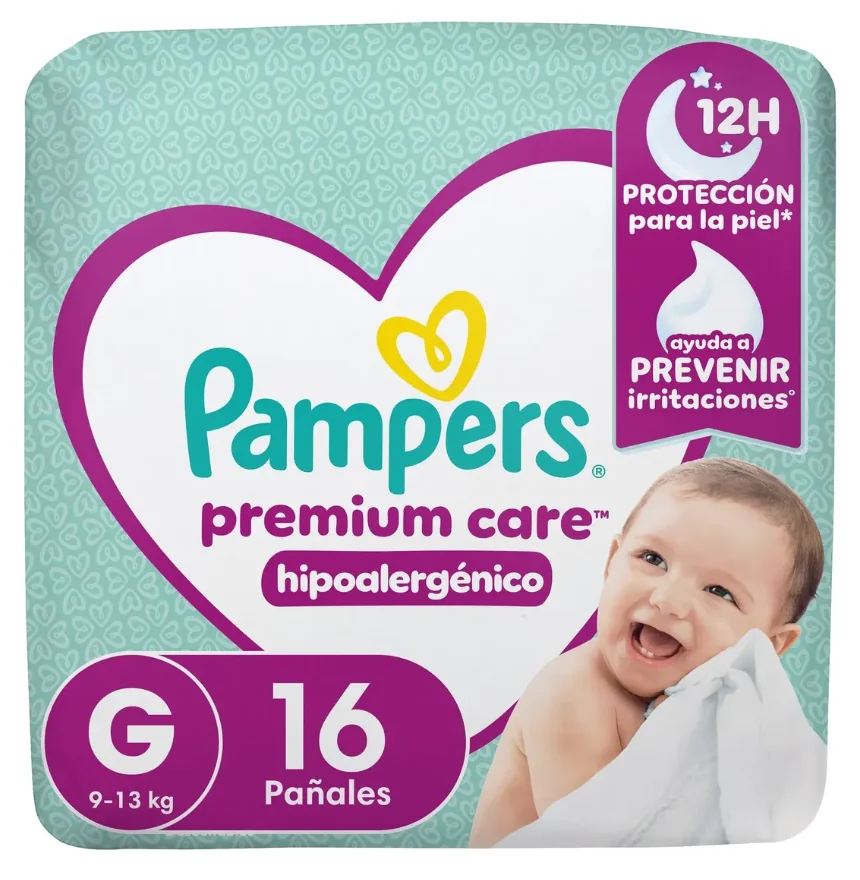 PAÑAL PAMPERS PREMIUM CARE G 8X 16UND