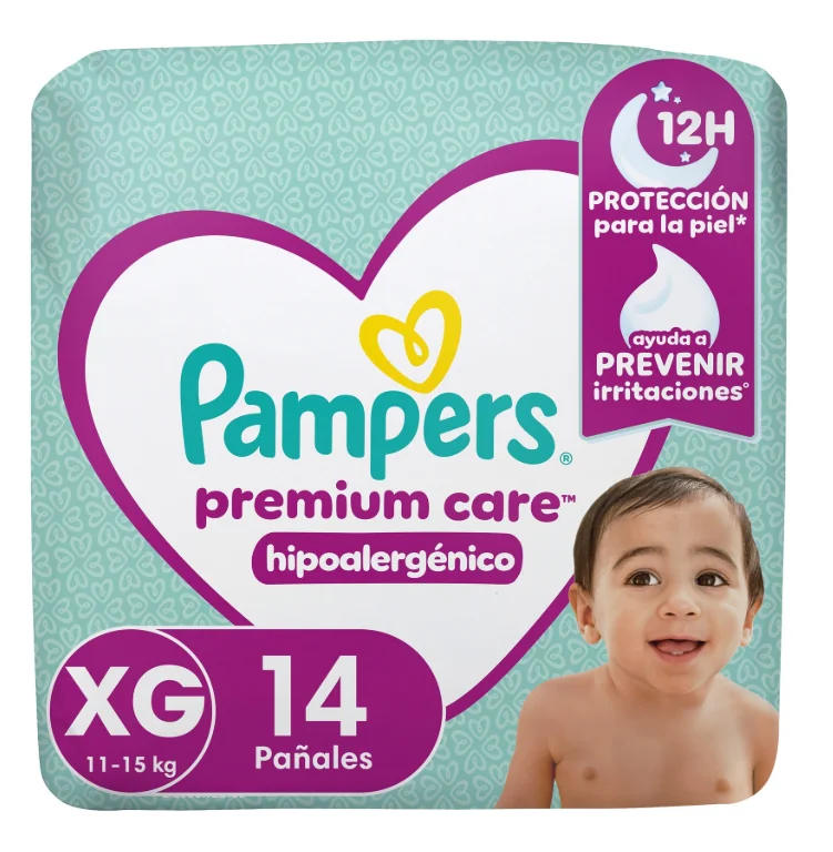 PAÑAL PAMPERS PREMIUM CARE XG 8X14UND