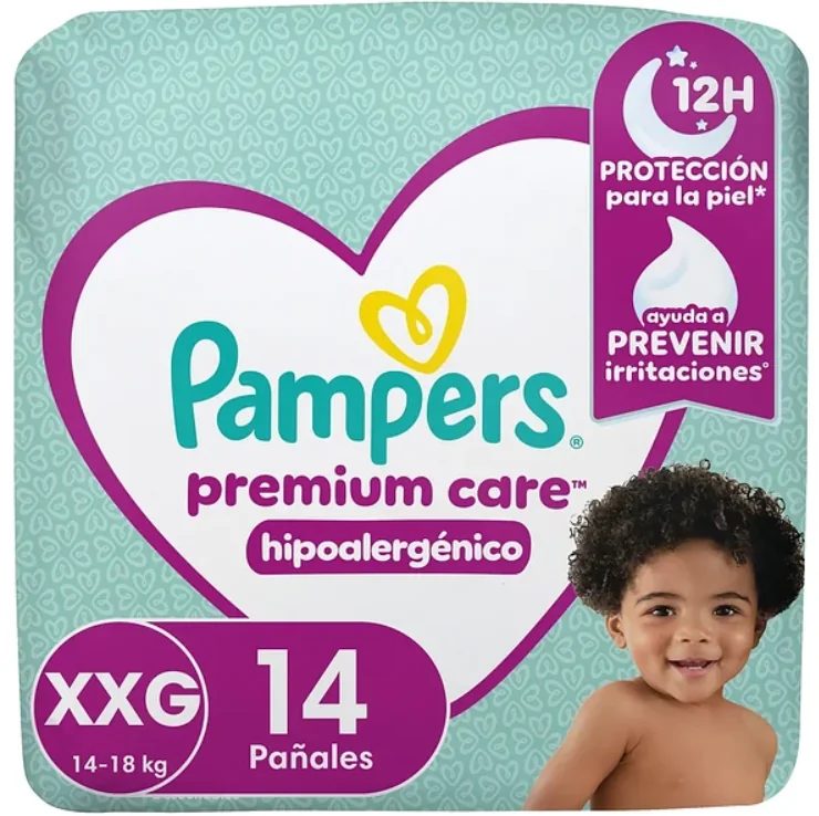 PAÑAL PAMPERS PREMIUM CARE XXG 8X14UND