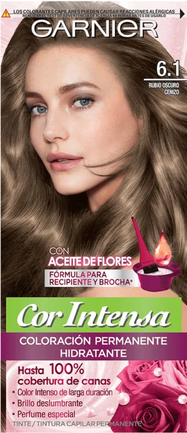 COR INTENSA GARNIER 6.1 RUBIO OSCURO CENIZO X6UND